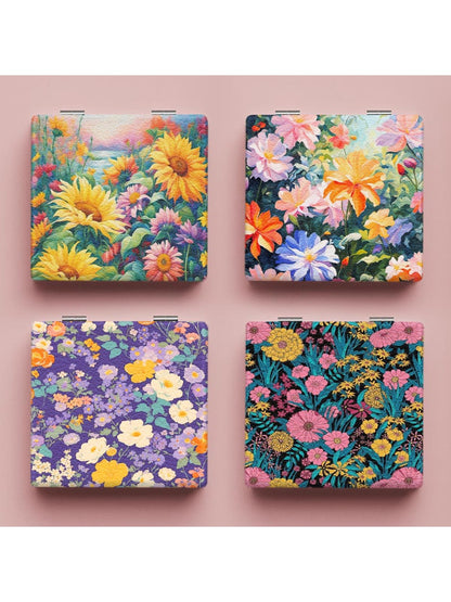 Mirroray - Oil Painting Flower Pattern Makeup Mirror