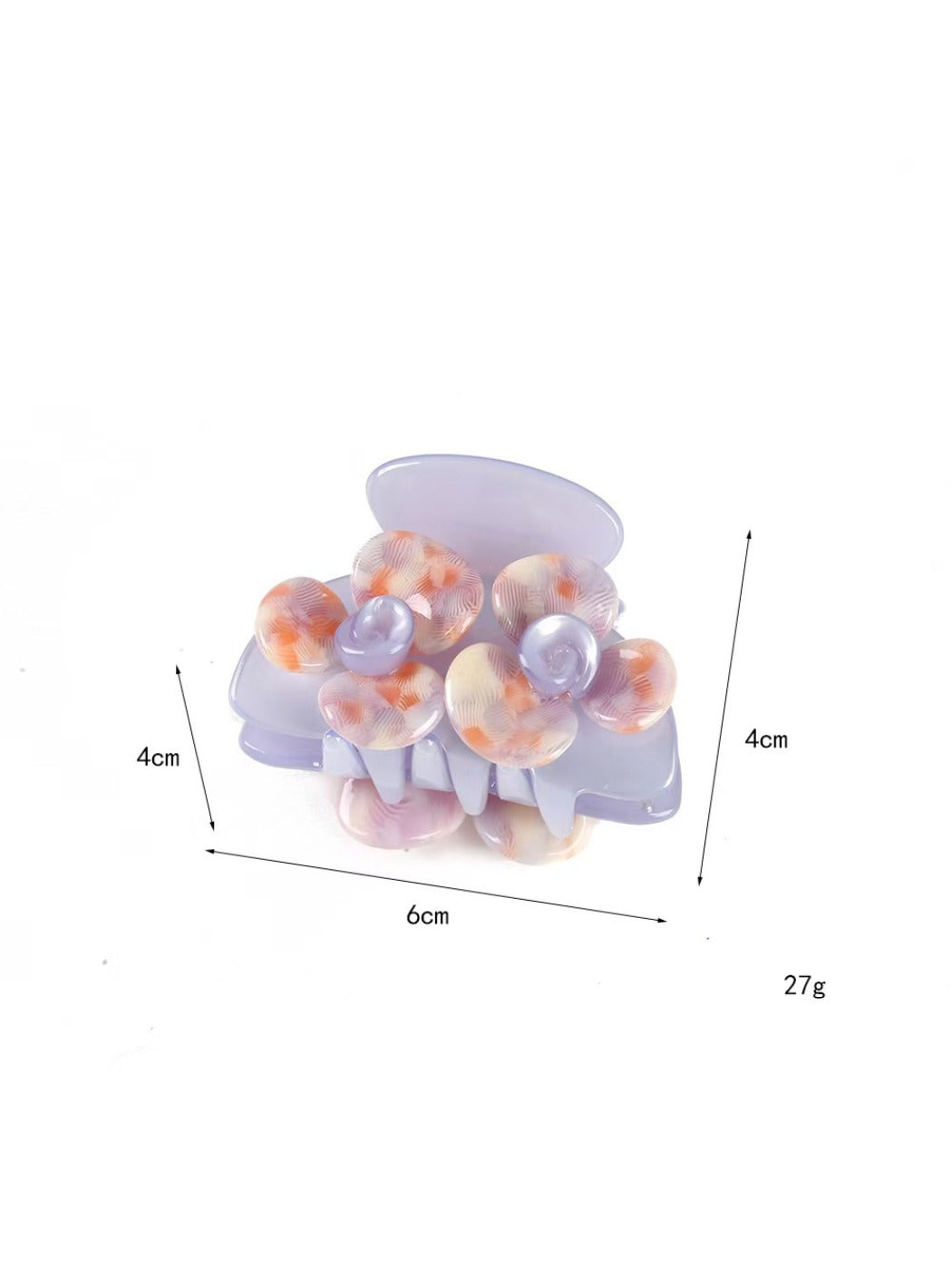 Beau - Fashionable Acetate Flower Pattern Hair Clip