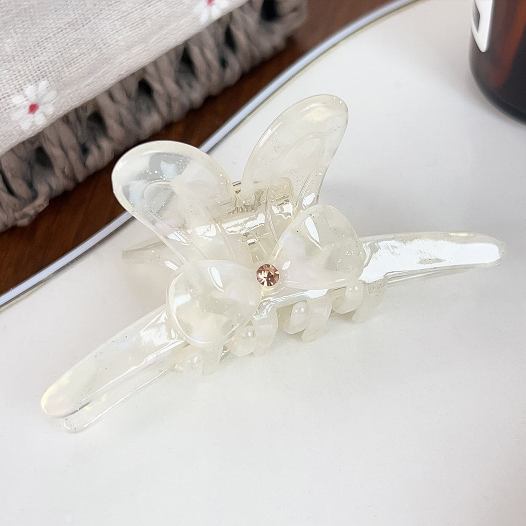 Beau - Acetate Board Bow Detail Decorative Claw Clip