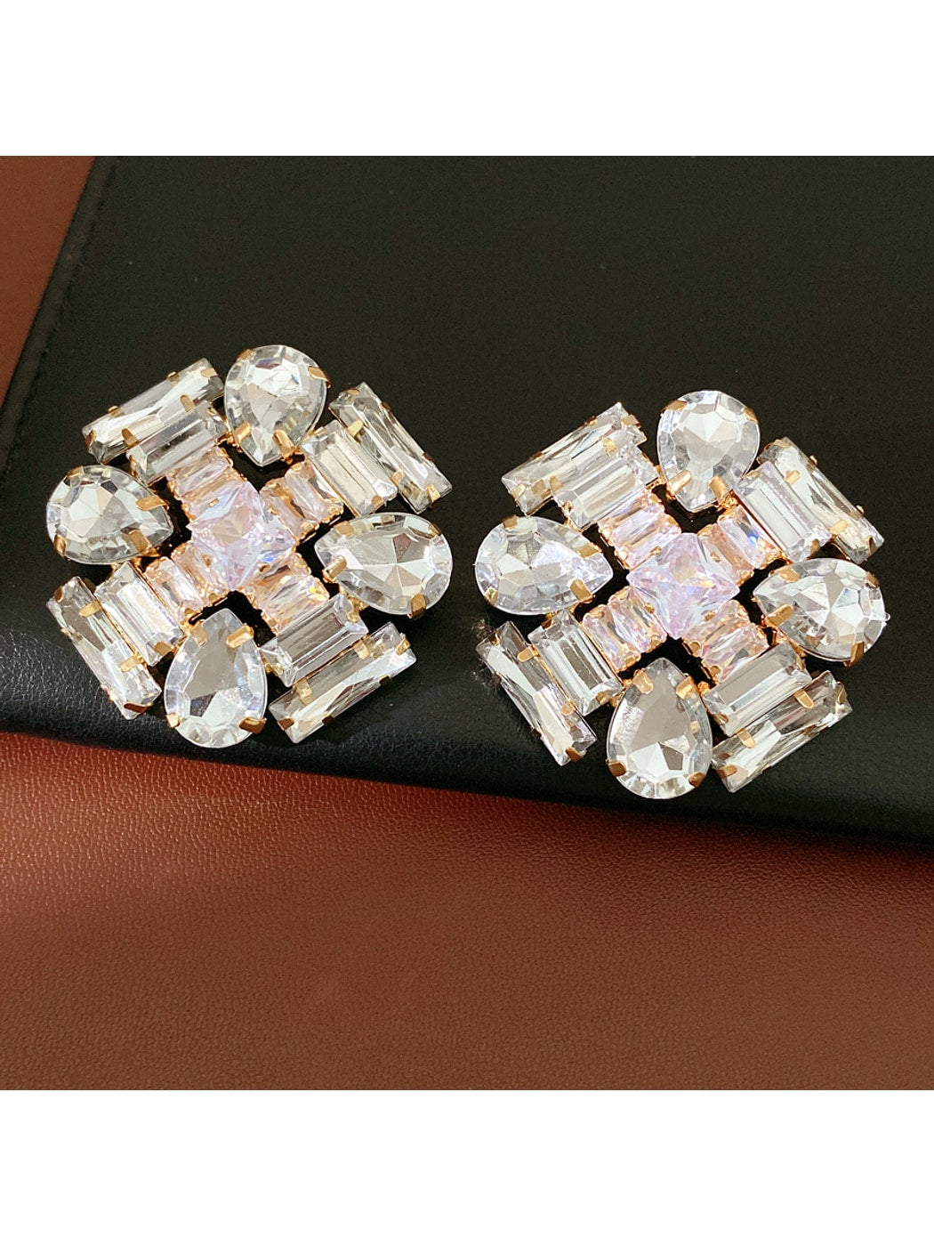 Earedge - Geometric Teardrop Statement Stud Earrings