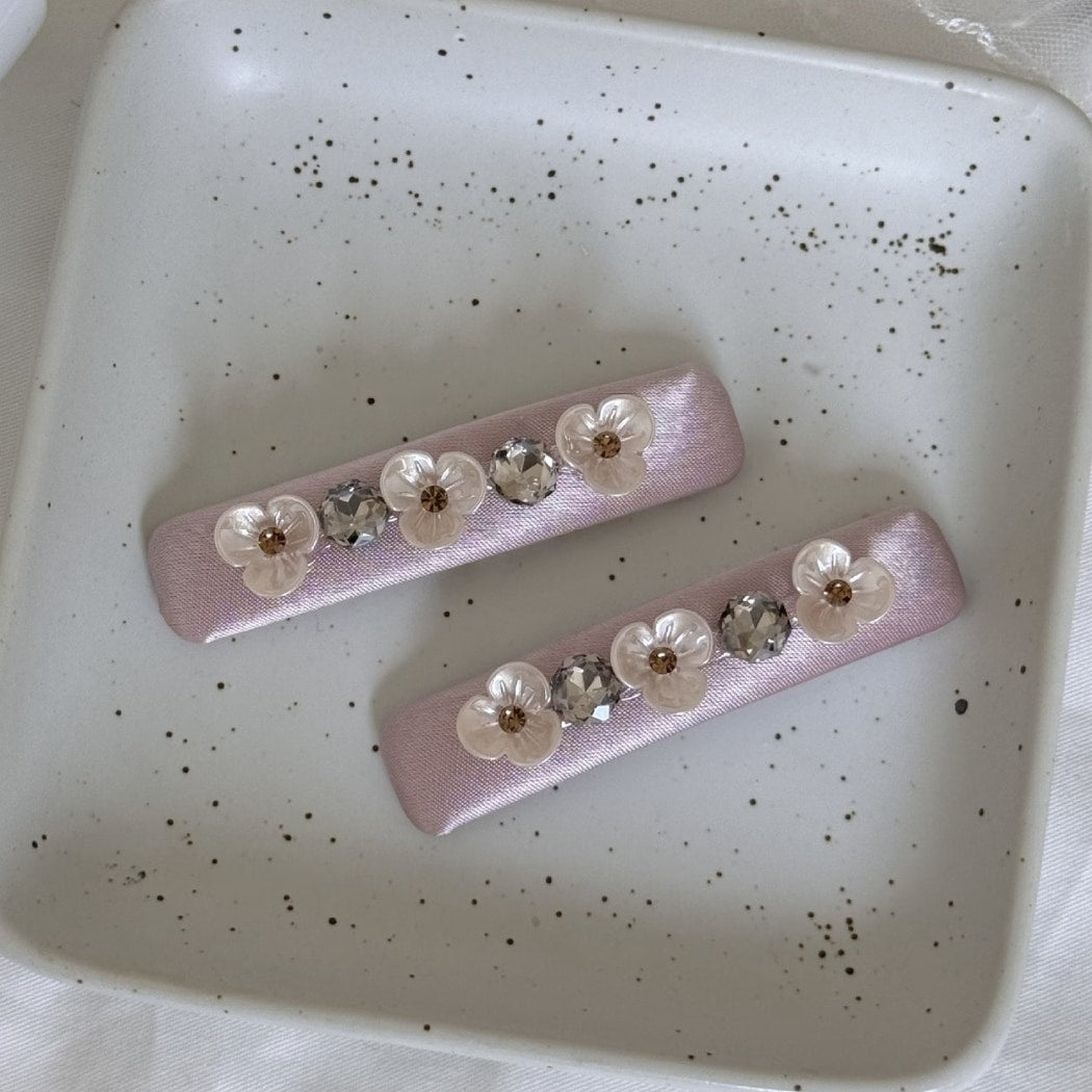 Beau - Polyester Wrapped Embellished Women's Hair Clip