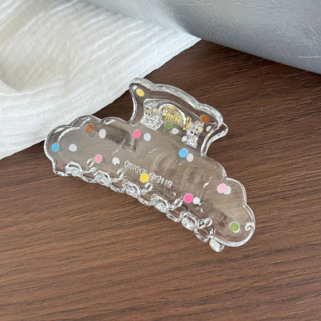 Beau - Transparent Polka Dot Plastic Claw Clip