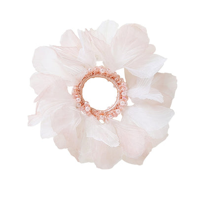 Gifty - Sheer Tulle Beaded Ring Ponytail Hair Tie