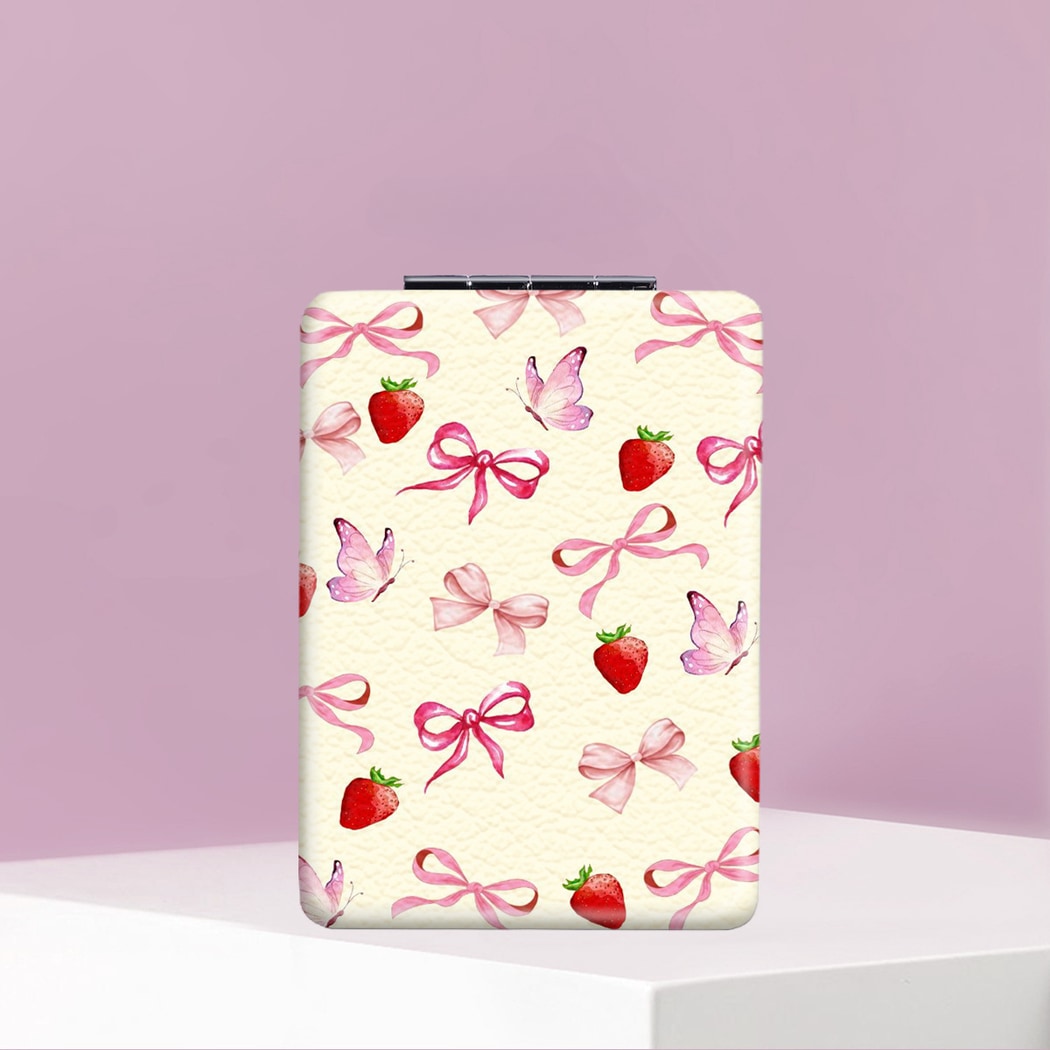 Mirroray - Foldable Bow Print Portable Makeup Mirror