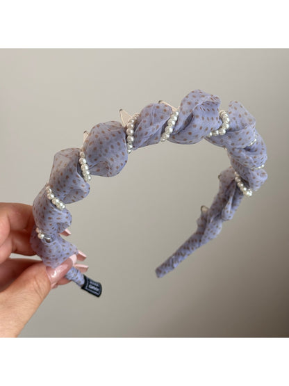 Gifty - Ruffled Polka Dot Sheer Look Scrunchie