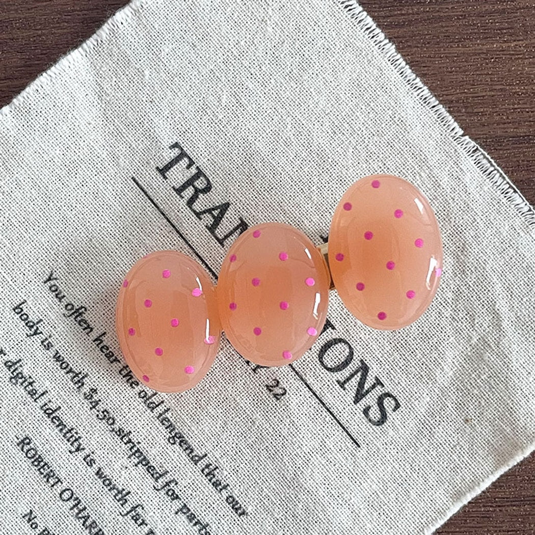 Beau - Sweet Oval Shaped Polka Dot Hair Clip