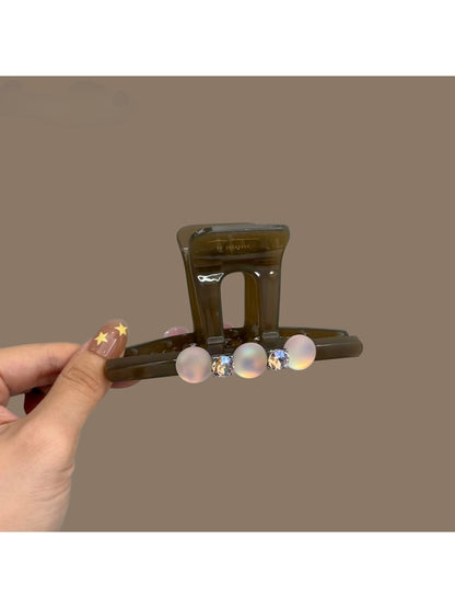 Beau - Plastic Alloy Beaded Decorative Hair Claw Clip