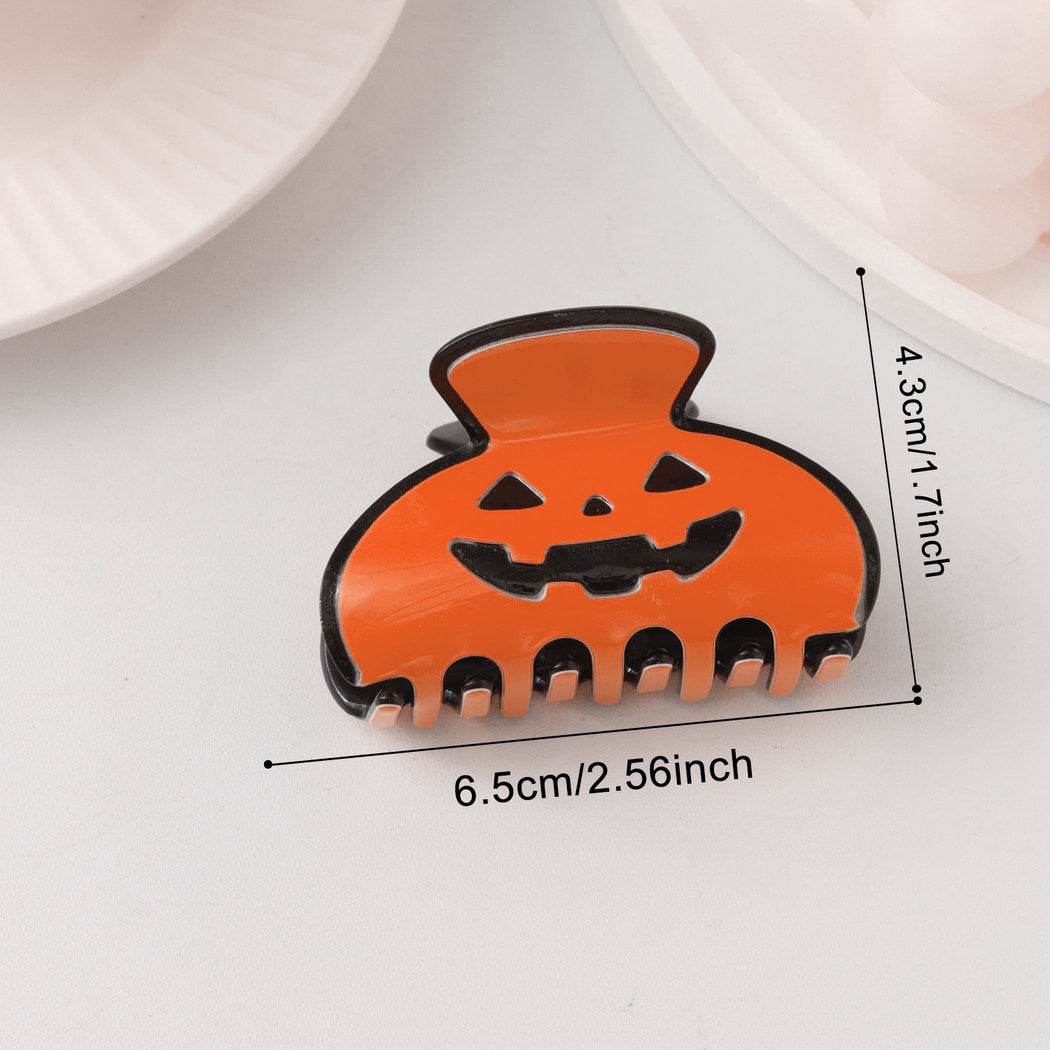 Beau - Glossy Halloween Pumpkin Claw Clip