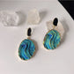 Earedge - Blue Textured Minimalist Earrings