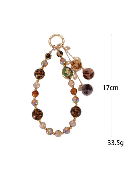 Keypus - Plush Pom-Pom Beaded Phone Strap