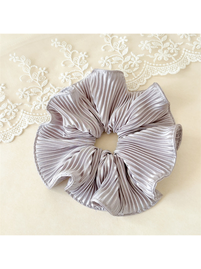 Gifty - Pleated Satin Look Ruffle Hair Scrunchie