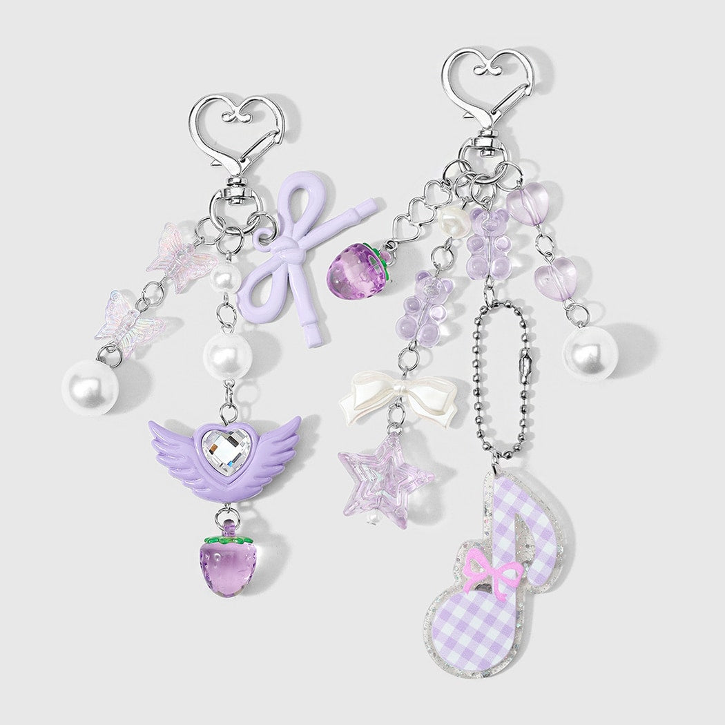 Keypus - Purple Music Note and Bow Keychain