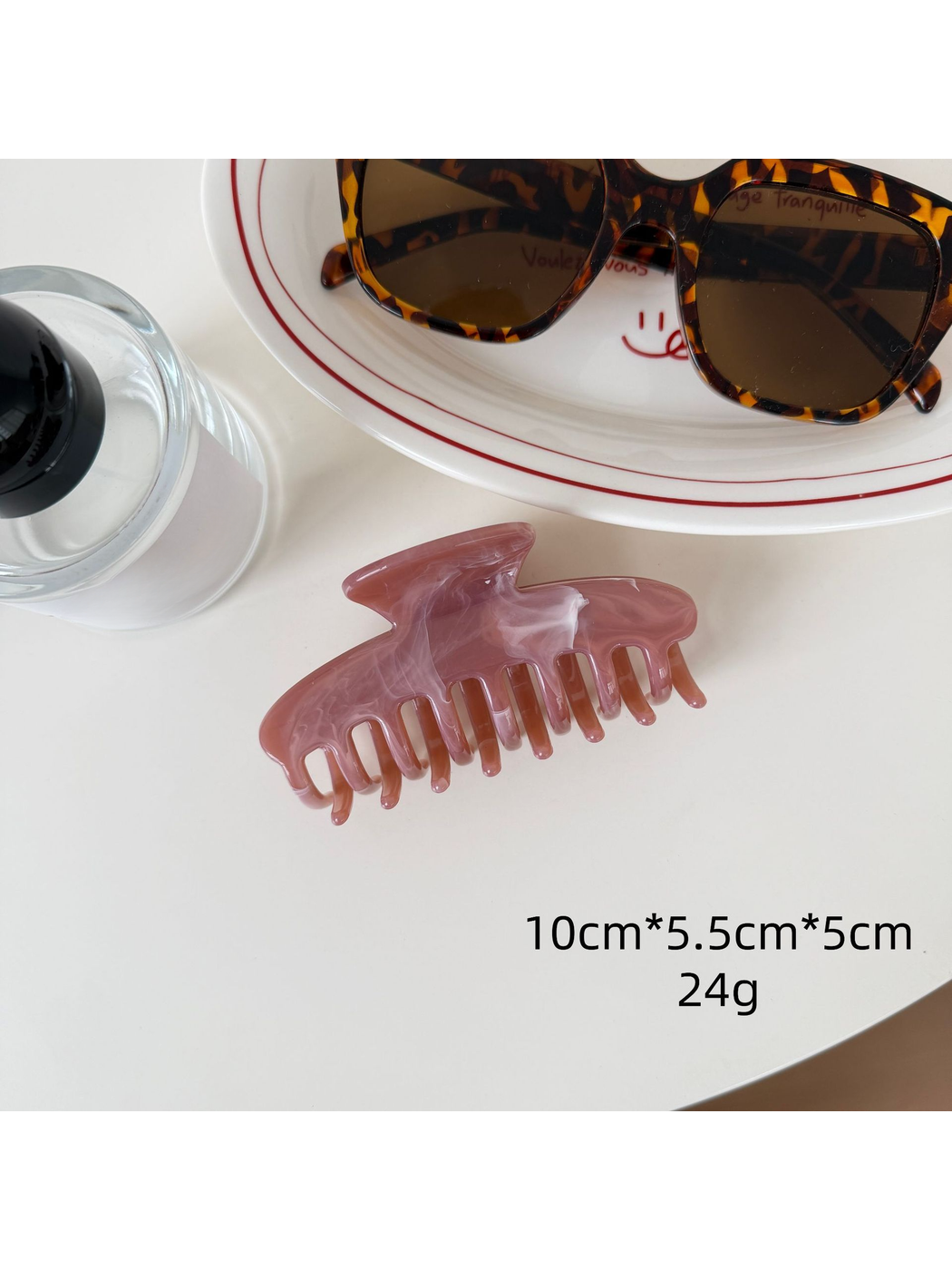 Beau - Glossy Marbled Retro Style Claw Clip