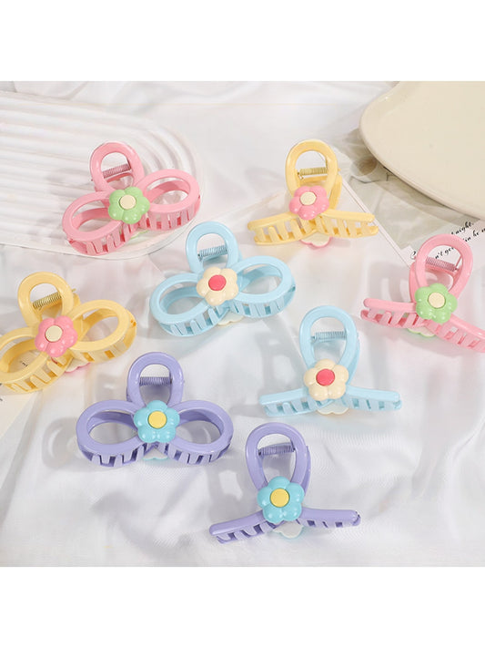 Beau - Retro Floral Bow Shape Hair Section Claw Clip