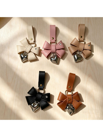 Keypus - Cartoon Bow PU Alloy Pendant Bag Charm Keychain