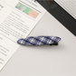 Beau - Plaid Fabric Oval Side Bangs Hair Clip