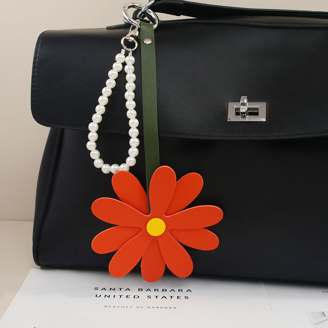 Keypus - Daisy Flower PU Keyring Bag Charm Keychain