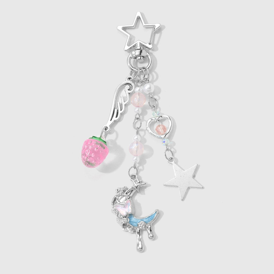 Keypus - Sweet Style Moon and Star Charm Keychain