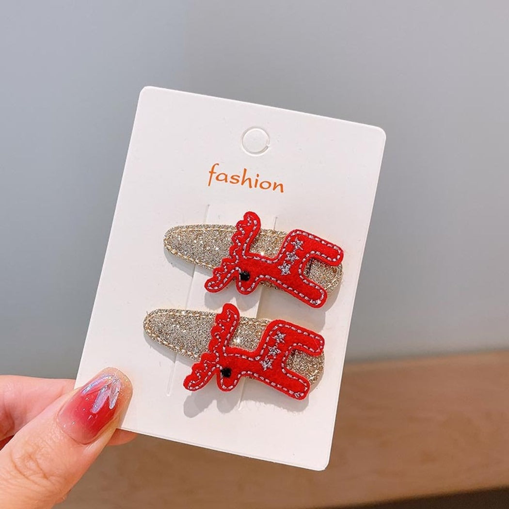 Beau - Christmas Theme Cartoon Side Barrette Set