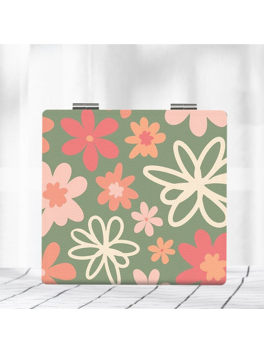 Mirroray - Butterfly Floral Print Folding Makeup Mirror