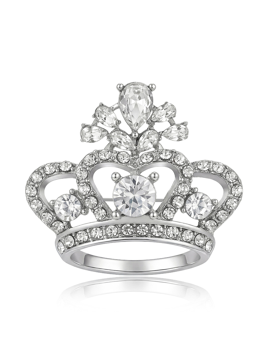 Brovia - Rhinestone Crown Alloy Fashion Brooch