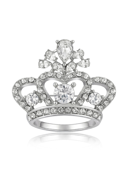 Brovia - Rhinestone Crown Alloy Fashion Brooch