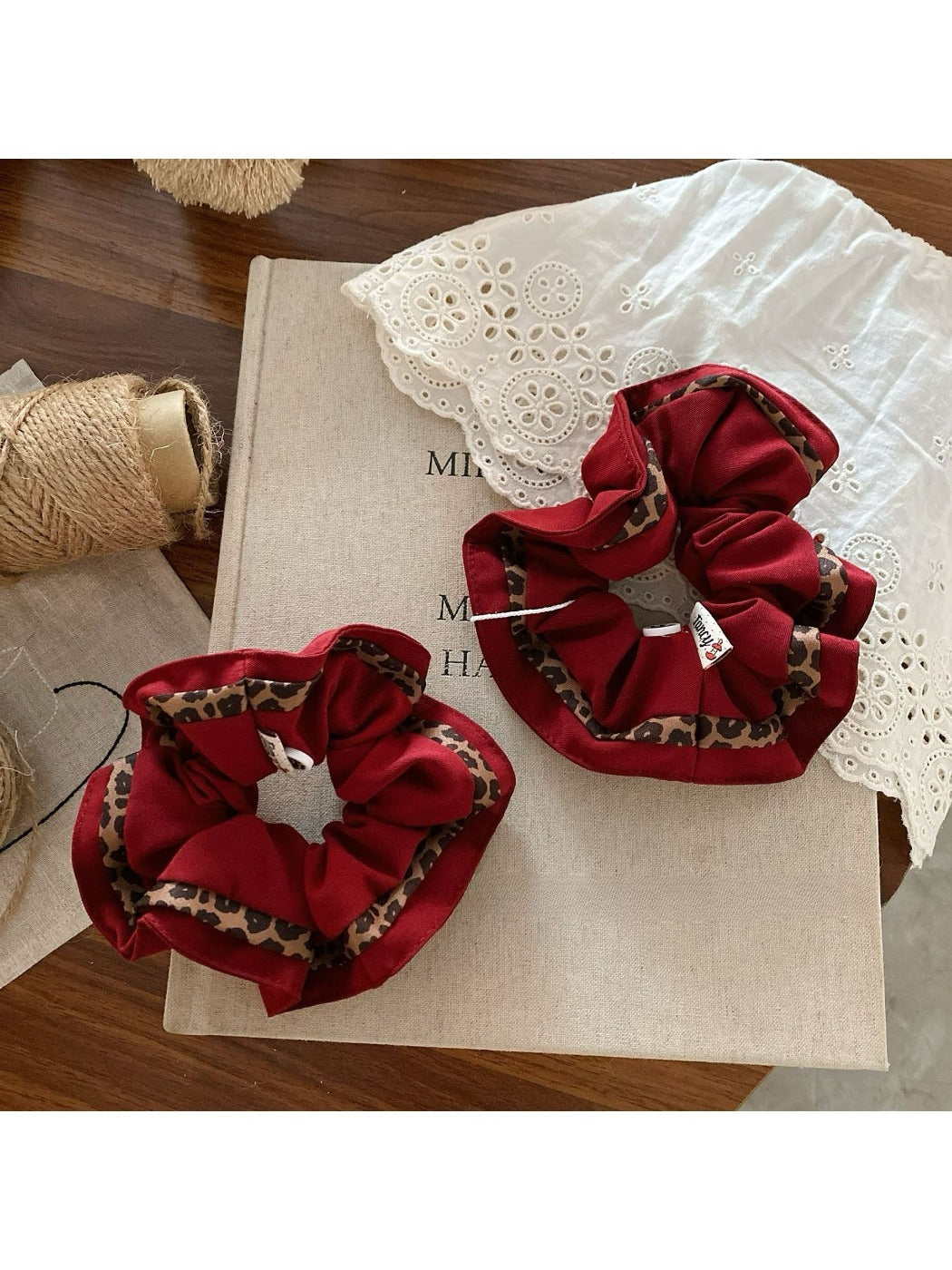 Gifty - Leopard Print Lace Hair Ties