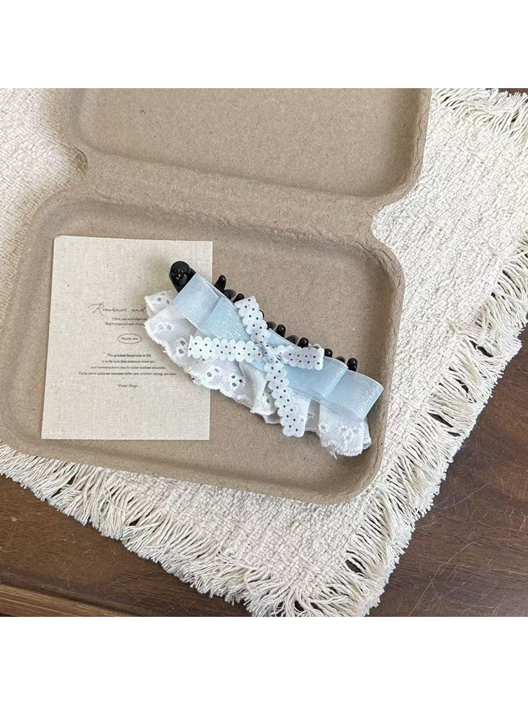 Beau - Layered Bow Lace Side Banana Clip