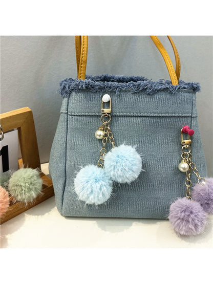 Keypus - Colorful Plush Pompom Bag Charm Keychain