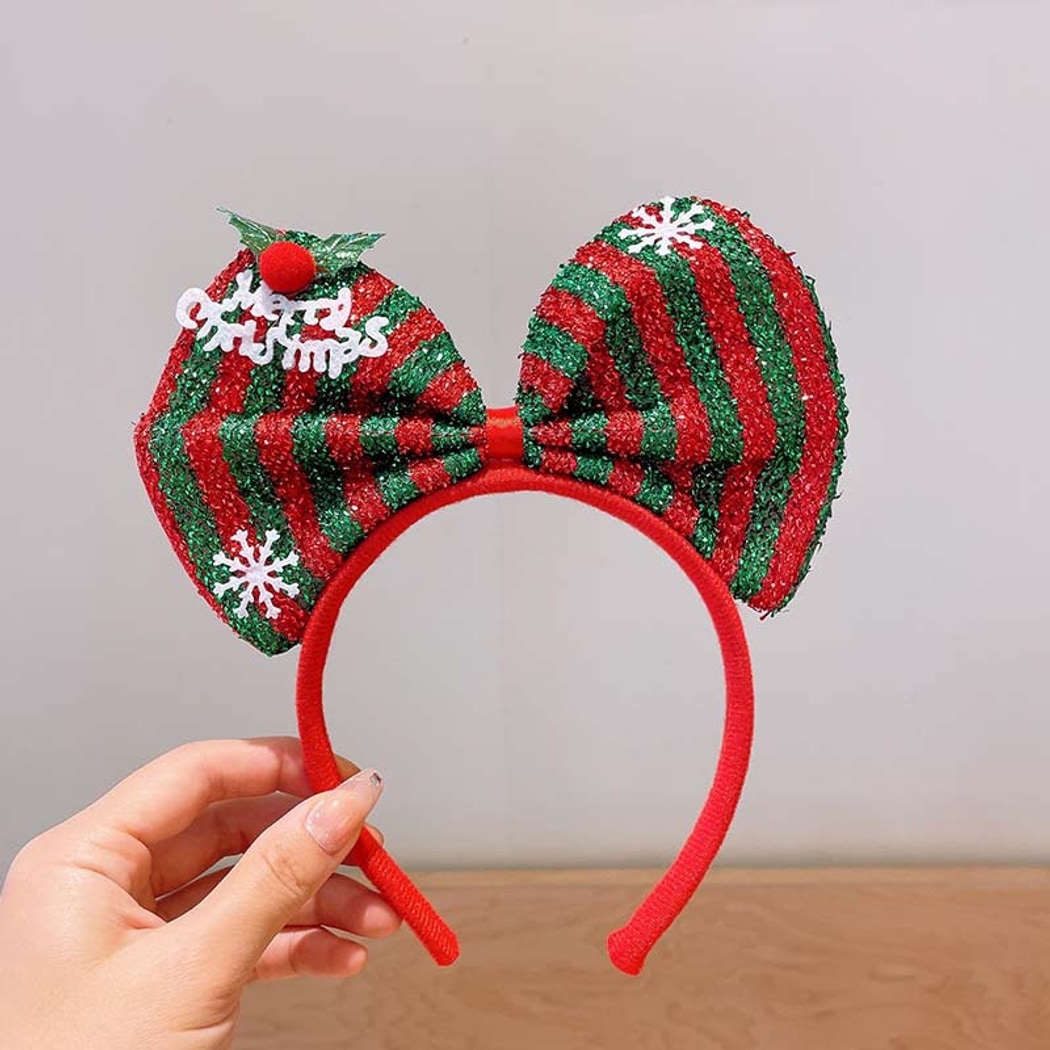 Gifty - Snowflake Detail Christmas Bow Headband
