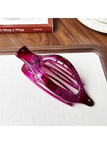 Beau - PC Bow Accent Geometric Ring Hair Claw Clip