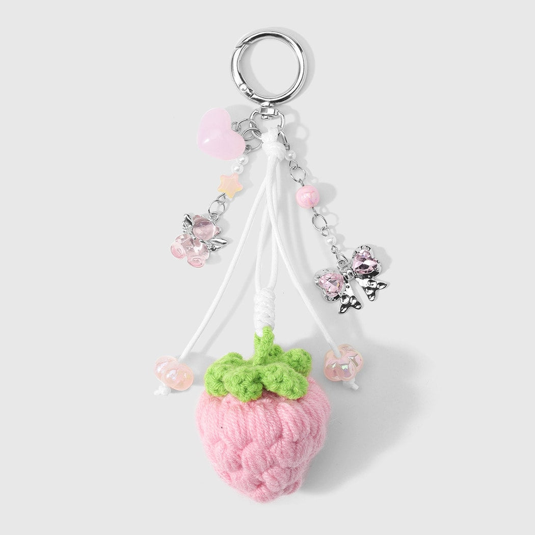 Keypus - Sweet Strawberry Bow Accent Keychain