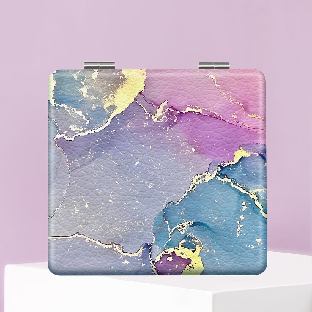 Mirroray - Marble Print Folding Touch-Up Makeup Mirror