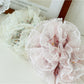 Gifty - Chic Floral Print Ruffled Lace Scrunchie