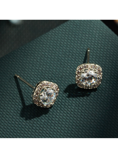 Earedge - Minimal Geometric Square Alloy Stud Earrings