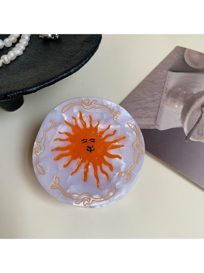 Beau - Round Sun Pattern Acetate Hair Clip