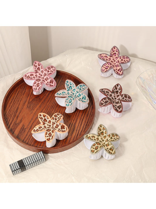 Beau - Adorable Leopard Print Flower Shaped Claw Clip