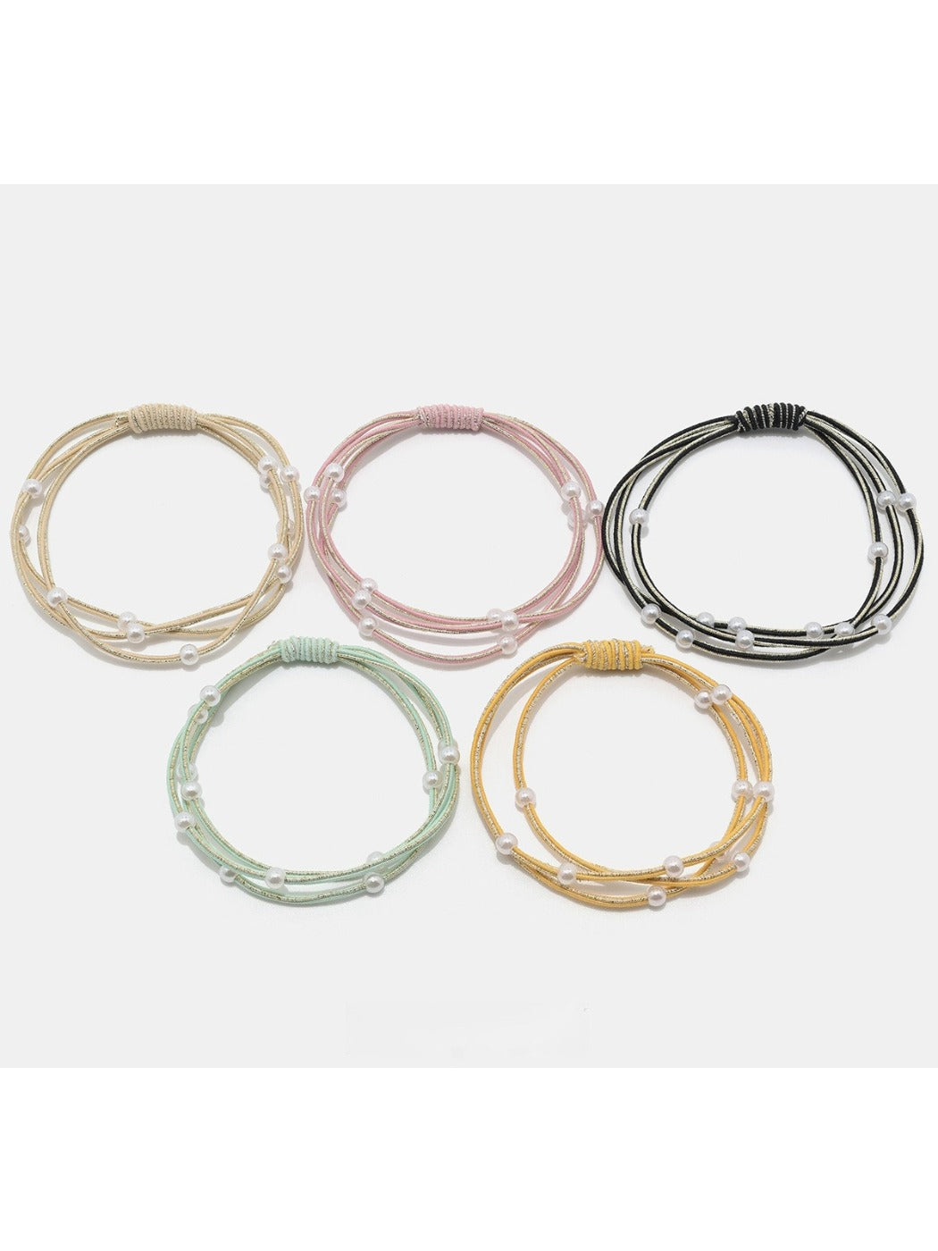 Gifty - Macaron Colored Beaded Hair Ties