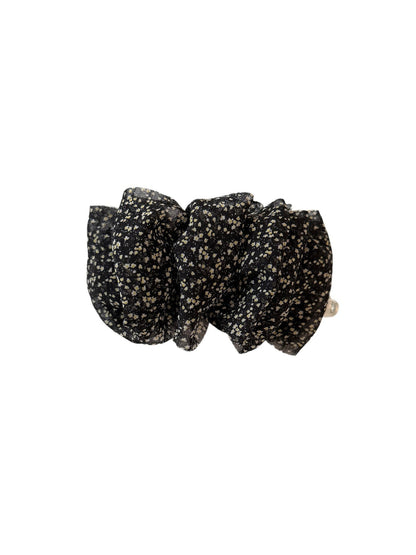 Beau - Retro Floral Print Ponytail Banana Clip
