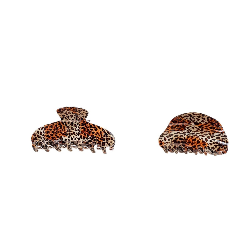 Beau - Geometric Pattern PVC Half Moon Claw Clip
