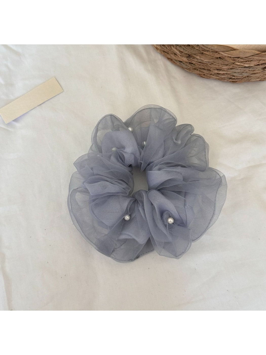 Gifty - Polyester Mesh Ruffled Round Scrunchie Hair Tie