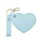 Mirroray - Heart Shaped PU Leather Keychain Compact Mirror