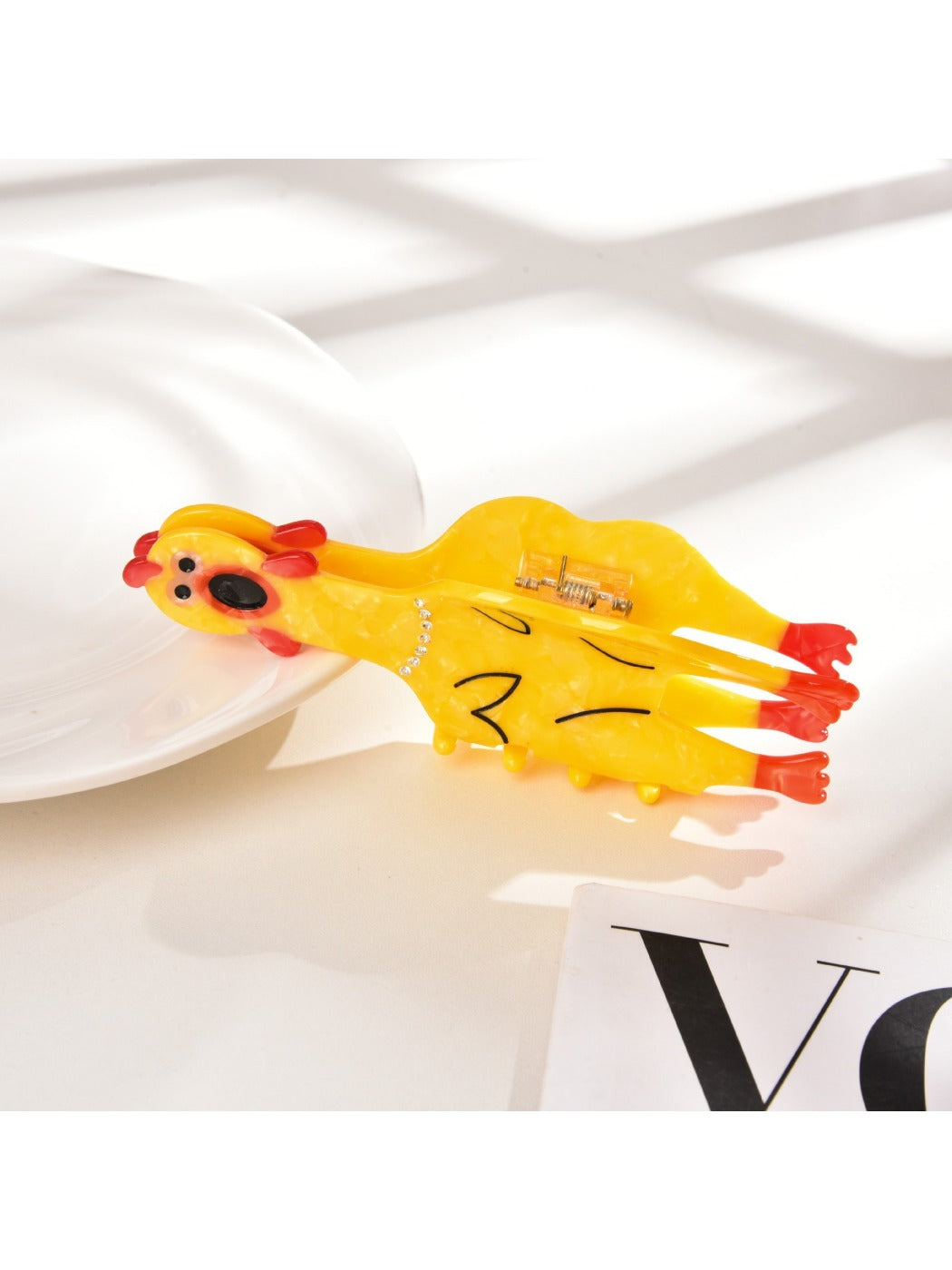 Beau - Screaming Chicken Hair Claw Clip