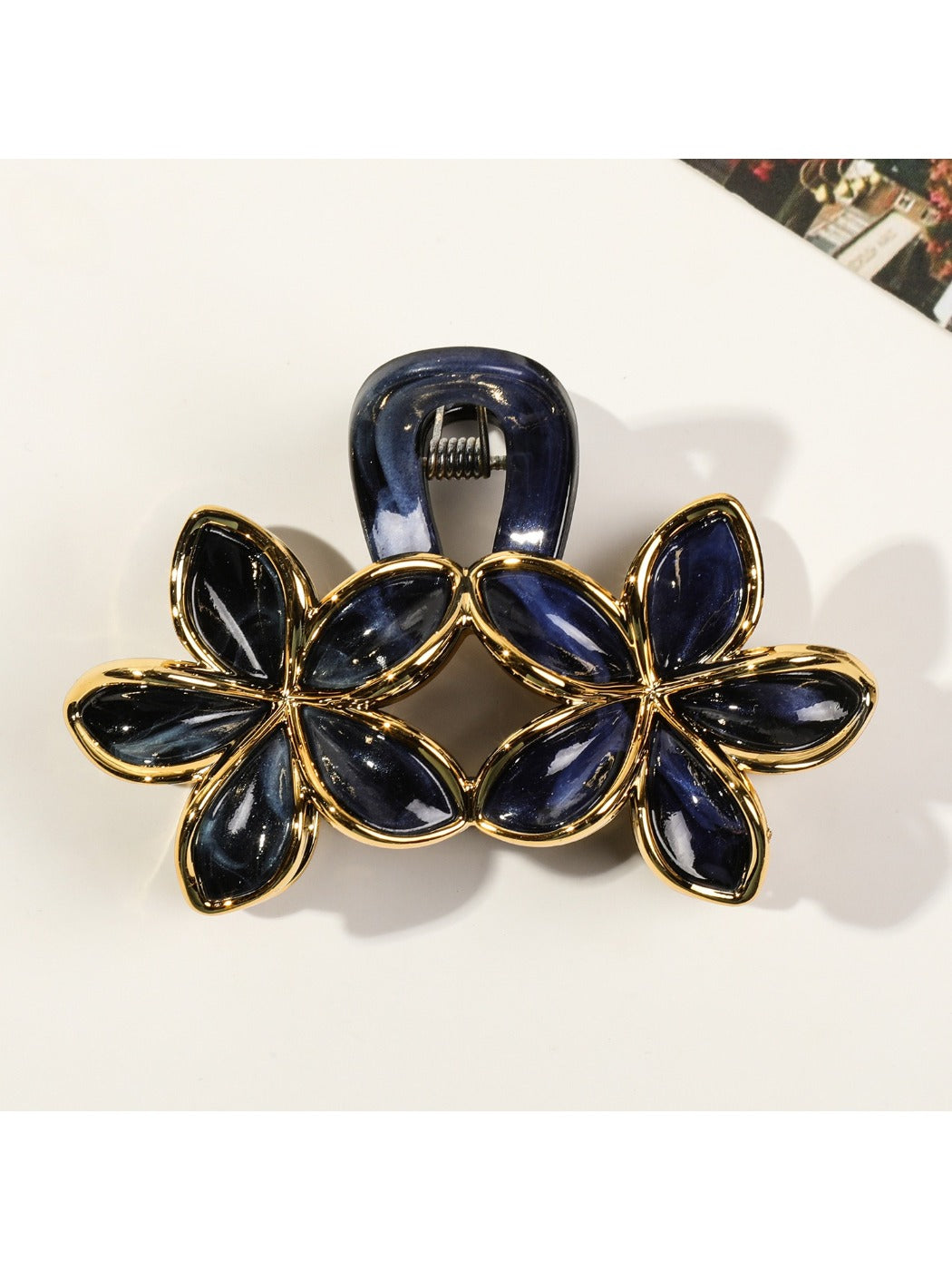 Beau - Vintage Twin Flower Claw Clip