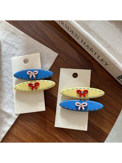 Beau - Cute Colorful Oval Hair Clips Set