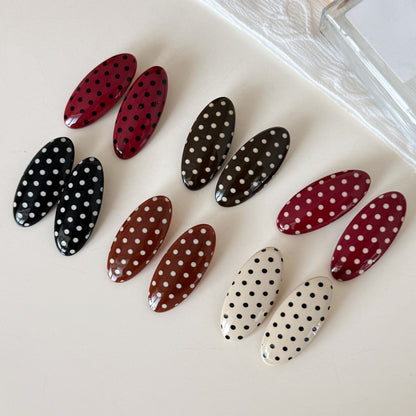 Beau - Polka Dot Oval Side Barrette