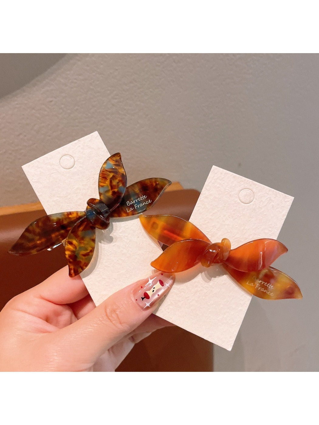 Beau - Acetate Fiber Butterfly Bow Spring Hair Clip