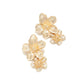 Earedge - Vintage Style Double Flower Dangle Earrings