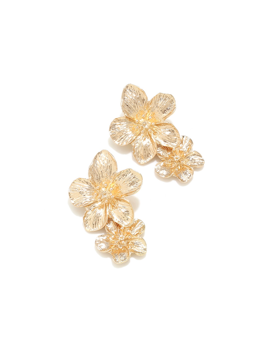 Earedge - Vintage Style Double Flower Dangle Earrings