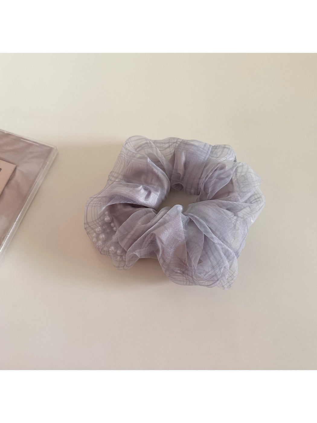 Gifty - Plaid Mesh Satin Scrunchie